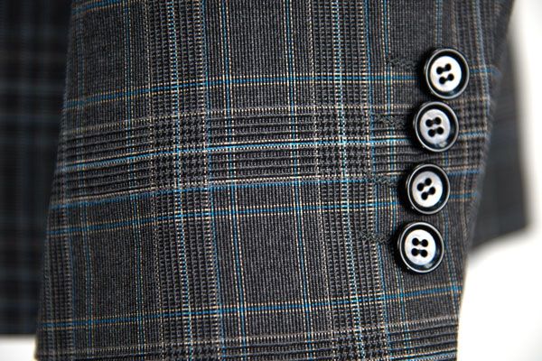 Dark Mens Grey 2 Piece Suit Business , Slim Fit Tailored Suits Zipper Fly