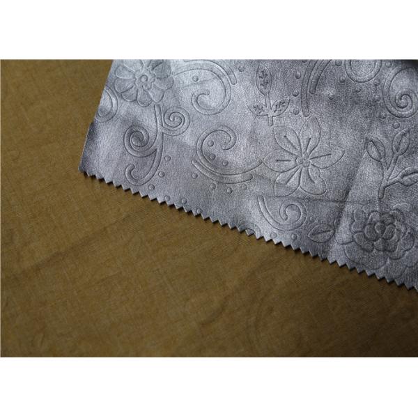 Mei Flower Embossed PU Faux Leather , 0.45mm Artificial Leather Fabric