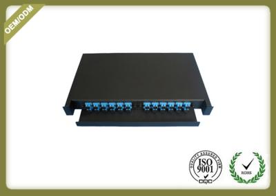 1U 19' Sliding 24 Port Fiber Optic Patch Panel Rack Mount , Optical Distribution Frame