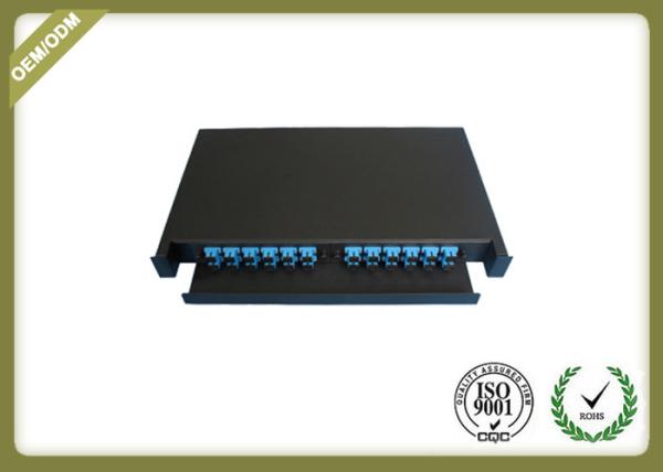 1U 19' Sliding 24 Port Fiber Optic Patch Panel Rack Mount , Optical Distribution Frame