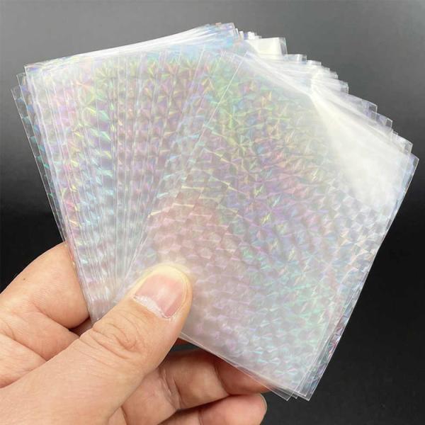 Rainbow OPP Womens Credit Card Holder , Holographic Star Baseball Card Sleeves