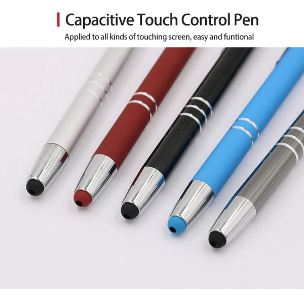 Office Metal Ballpoint Pen 2 in 1 Multifunctional Aluminum Screen Stylus Ballpoint Pen