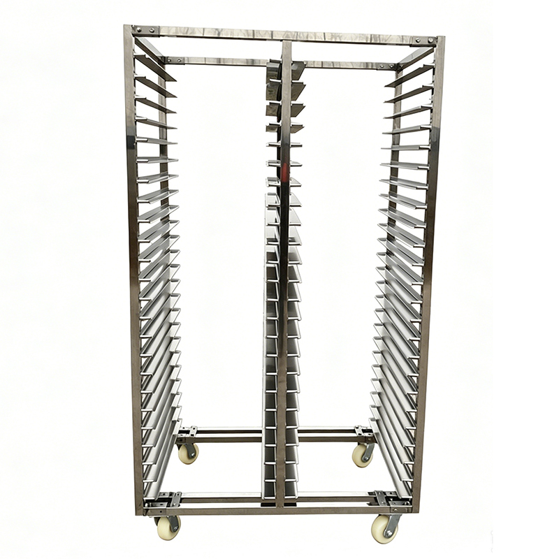 commercial  Kitchen Sus 304 316 Stainless Steel Aluminium 600 X 400 rotary Oven Half bakery bread Cooling rack cart half bakery trolley