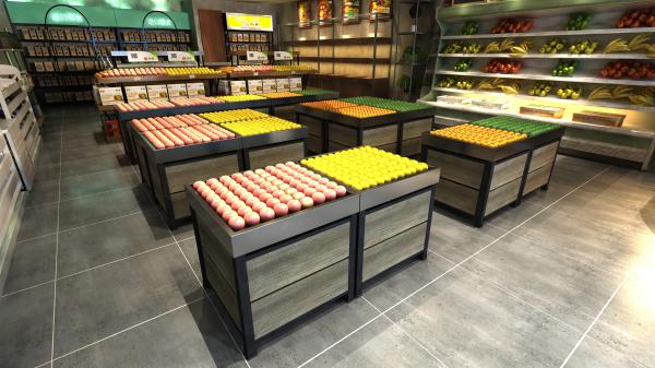 Cremalheira das frutas e legumes do ferro forjado para o revestimento do pó do supermercado