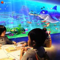 Jeu interactif de projecteur du plancher 3d de terrain de jeu de jeu d'intérieur des enfants VR