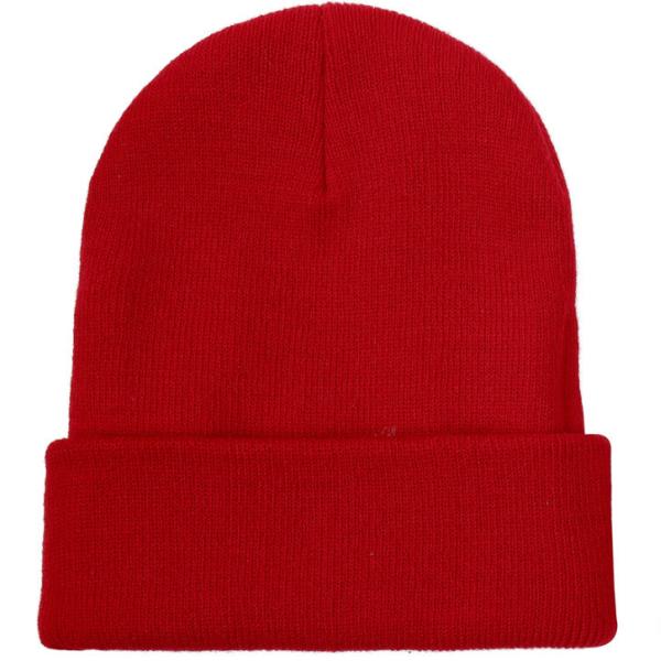 Custom Logo Embroidery Unisex Acrylic Knit Cuffed Cap Warm Winter Knit Hats Beanie for SKI
