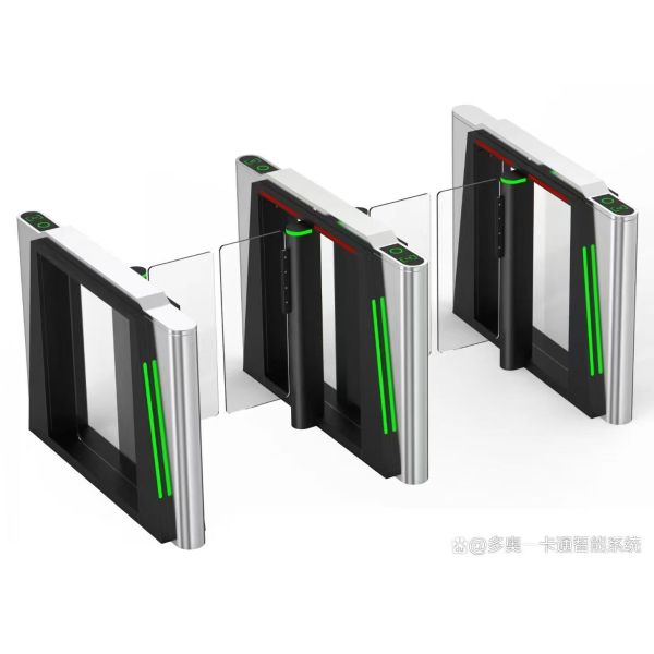 RFID Card Security Access Control System Automatic Speed Gate Turnstile Swing Barrier Silver Color