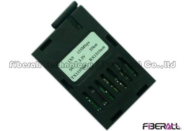 20Km 155M 1x9 Fiber Optical Transceiver , Gigabit Fiber Transceiver RoHS Compliant