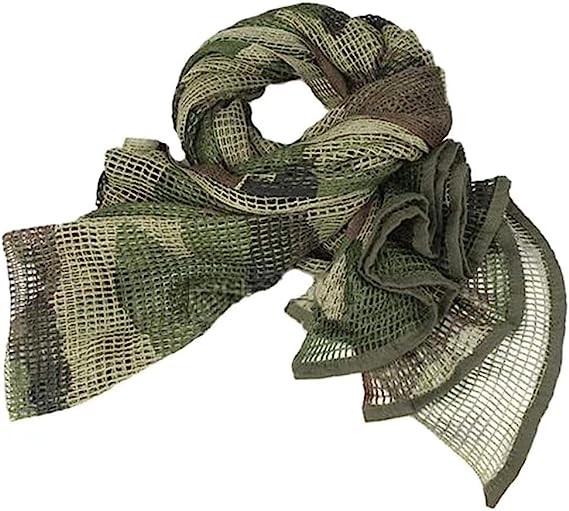 Camouflage Scarves, Sniper Veil Camo Mesh Material Hunting Shemagh Scarf Balaclava Head Neck Cover