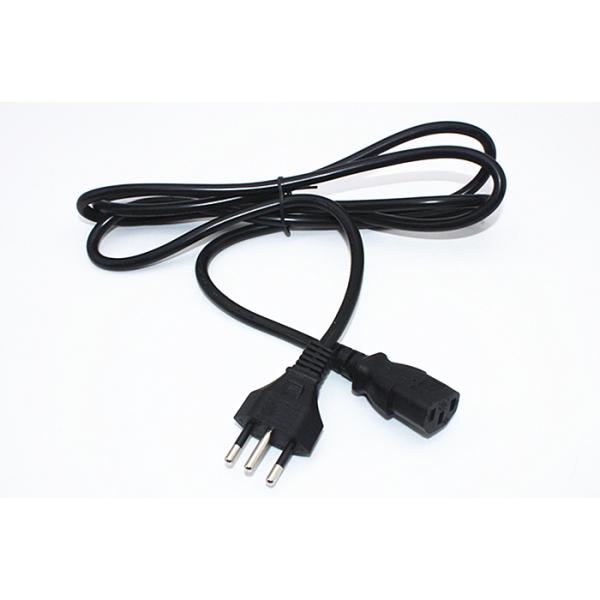 High quality Brazil UC 3 pin power cord  lead cable plug 10A rated  0.5mOEM