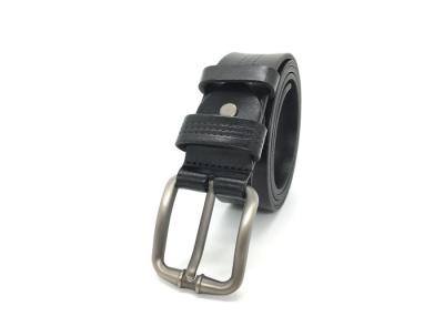 3 Lines Stitch Mens Leather Dress Belt Pin Buckle 1.5 Wide Black And Brown Color