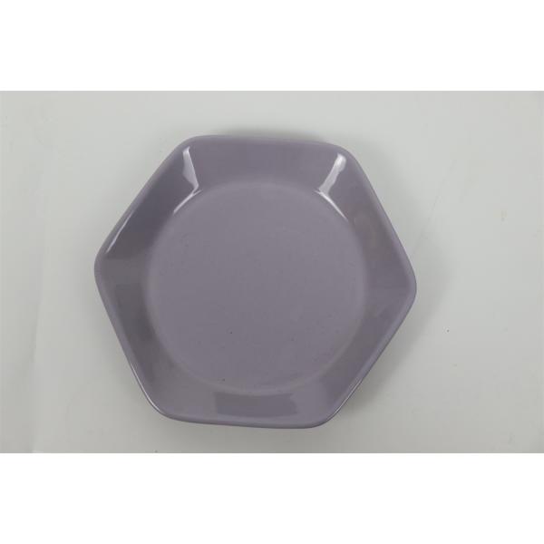 New hexagon ceramic fruit plates colorful dish for home interesting colors children