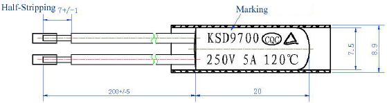 Small Size Bimetal Thermal Protector High Sensitive High Precision KSD9700
