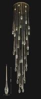 46 Long Pole Water Droplets Crystal Staircase Light Luxury Long Chandelier Simple Nordic Long Chandelier Villa Living Room Hollow Rotating Creative Double Net Red Restaurant Chandelier