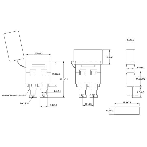 Плавкая часть предохранителя ATC держателя панели длины патронов предохранителя 21.3mm лезвия ATO