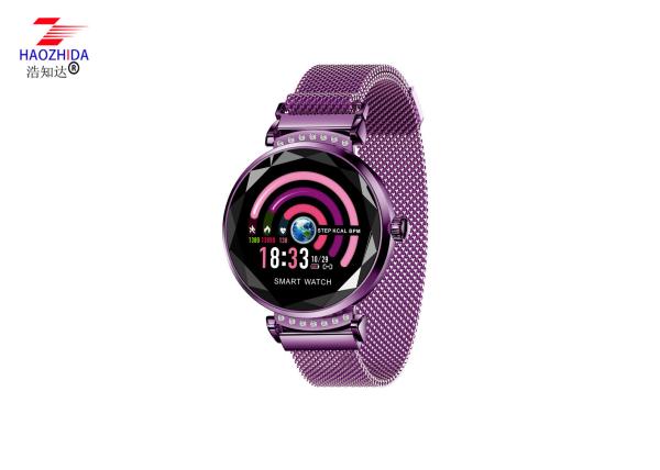 Newest Fashion  Lady Smart Watch 3D Diamond Glass Heart Rate Blood Pressure Lady Smart watch 2019