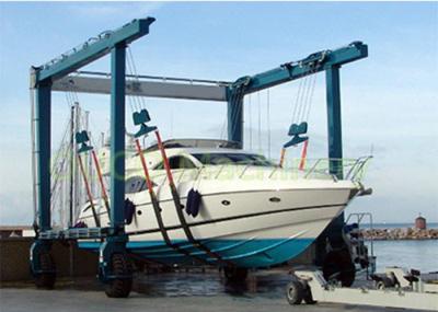 Heavy Yacht Mobile Harbour Crane , Blue Color Seaport Crane Steel Structure