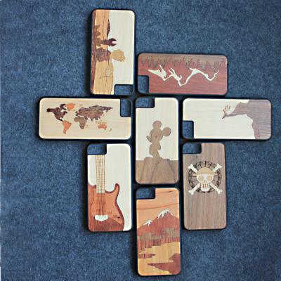 Customized Creative Embossed Real Wooden Cell Phone Covers for iPhone