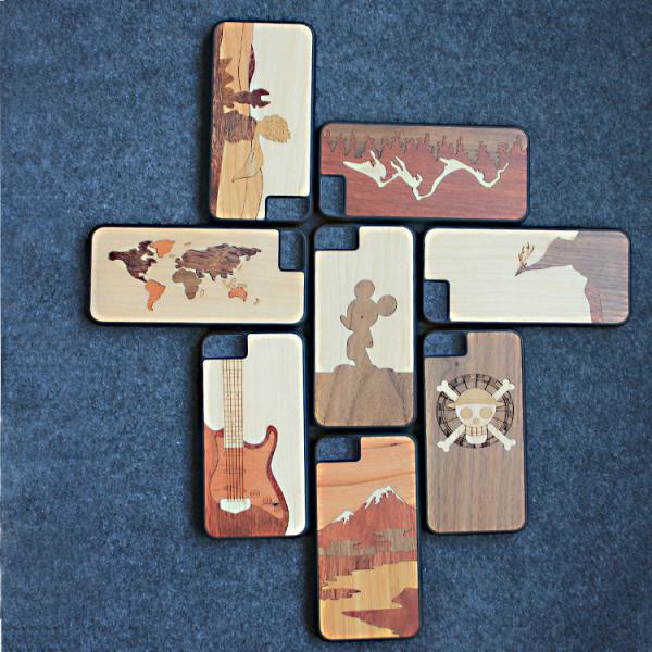 Customized Creative Embossed Real Wooden Cell Phone Covers for iPhone