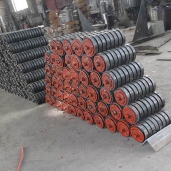Rubber Lagging 219mm Conveyor Impact Roller For Belt Conveyor