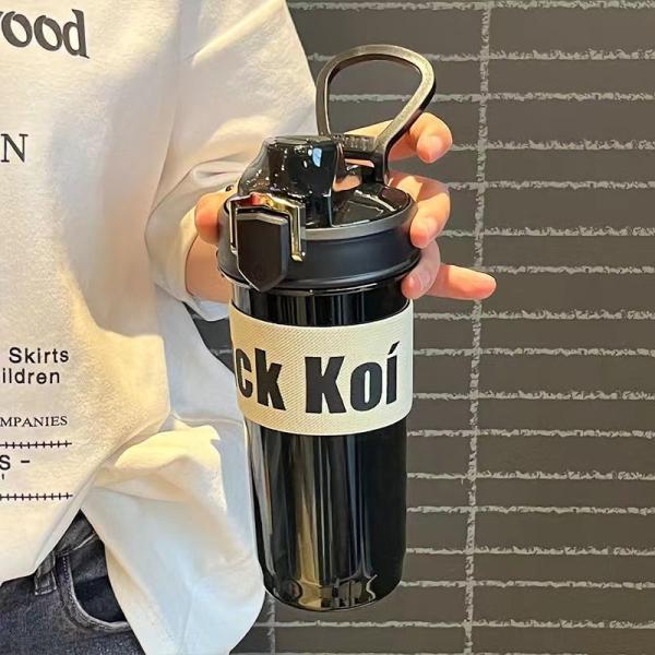 600ML Reusable Plastic Straw Cup With Custom Logo Eco Friendly Water Bottle As In Shown
