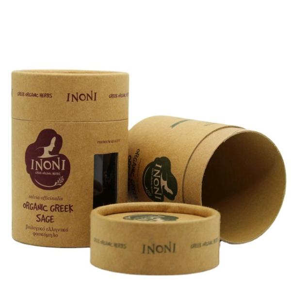 Kraft Paper Cosmetic Packaging for CBD Essential Oil Organic Herb Round Tube