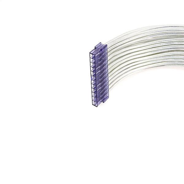 ATX 24-pin Male to 24-pin Female Adapter Power Supply Extension Cable Bright Extension Cord Transparent Blue Plastic Shell