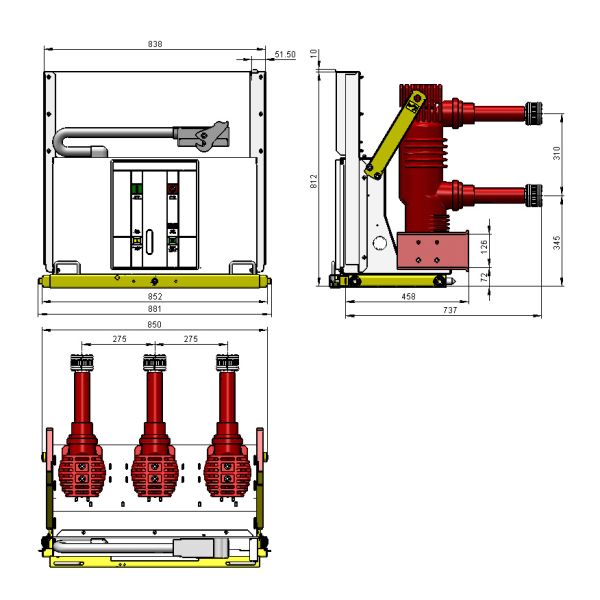 VD4 MV Circuit Breaker 24kV 1250A 3 Pole Circuit Breakers Indoor