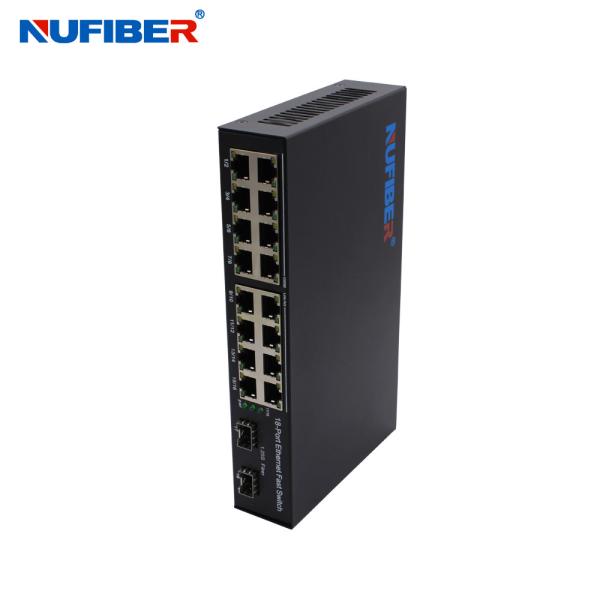 Gigabit SFP Ethernet Switch 16 RJ45 Ports 2 SFP Slot Fiber Ethernet Switch DC12V