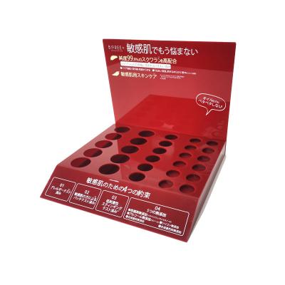 Oil Lamination Plastic Pop Display Stand UV Printing Cosmetic Makeup Display Stand