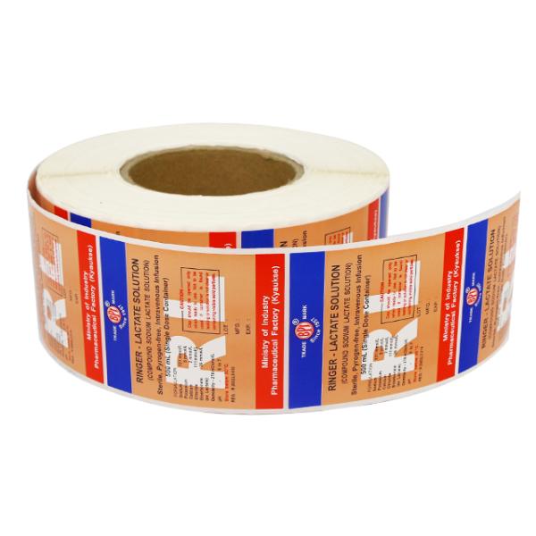 40mm Patterned Vinyl Sticker Roll Pharmaceutical Colorful Adhesive Label