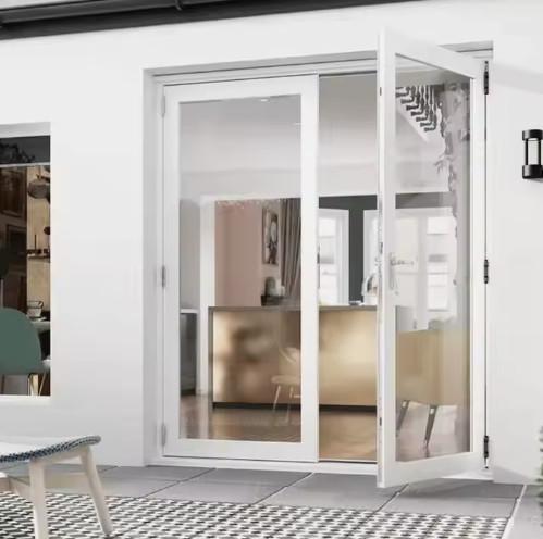 Puerta de doble puerta de aluminio de cristal de swing puerta personalizable con diseño moderno