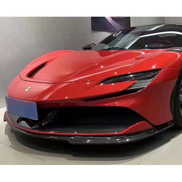 Pour la Ferrari SF90 Kit de carrosserie en fibre de carbone sèche SF90 RH Style Carrosserie en fibre de carbone à l'avant du diffuseur de lèvres Spoiler côté jupe
