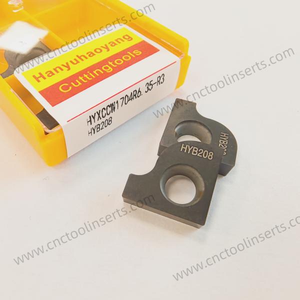 Insertado de fresado CNC con recubrimiento PVD HYXCCW1704R6.35-R3 HYB208, adecuado para materiales difíciles de mecanizar, excepto aleaciones de alta temperatura.