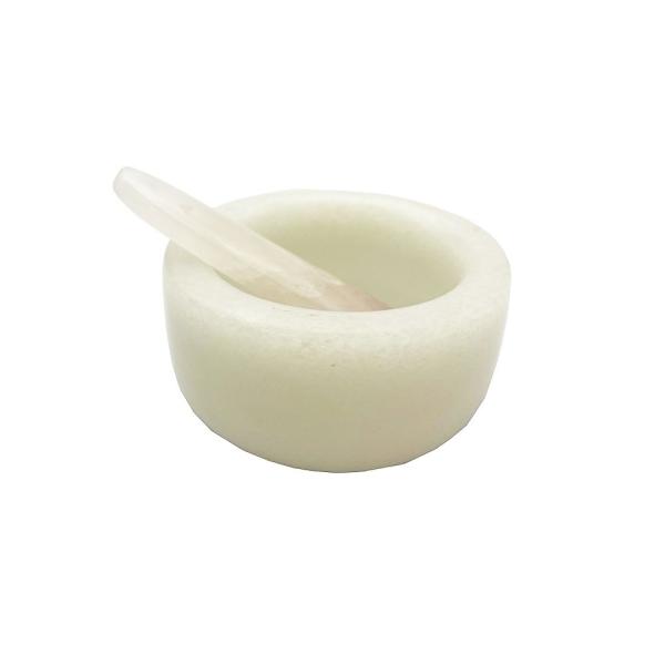 Technique Polished Natural White Jade Mask Bowl and Spatula Set for Perfect Mask
