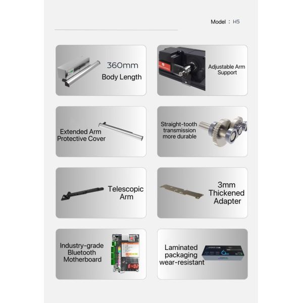 Horizontal Single Swing Arm Door Opener DC 24V Brushless Motor