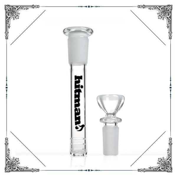Hitman Glass Smoking Water Pipes Mix Color With Ice Catcher Bongs