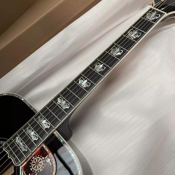 Custom Sunburst Color SJ200 ALL Solid Wood Jumbo Acoustic Guitar Crown Monarch Type