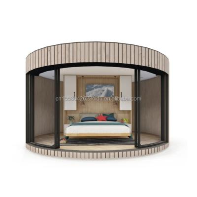 Couleur personnalisée Tubes carrées en acier galvanisé Structure principale Maison ronde en bois préfabriquée Jardin Hôtel Maison en bois