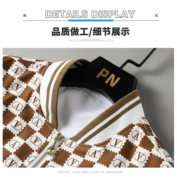 Coat Mens Jacket Stand Slim Vintage Decoration Print Mens Coat Fashion Casual Sports