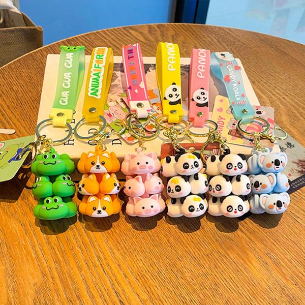 2 шт. черная белая панда и розовая свинья ключевая цепочка заклинания для женщин дети рюкзак каваи аксессуары