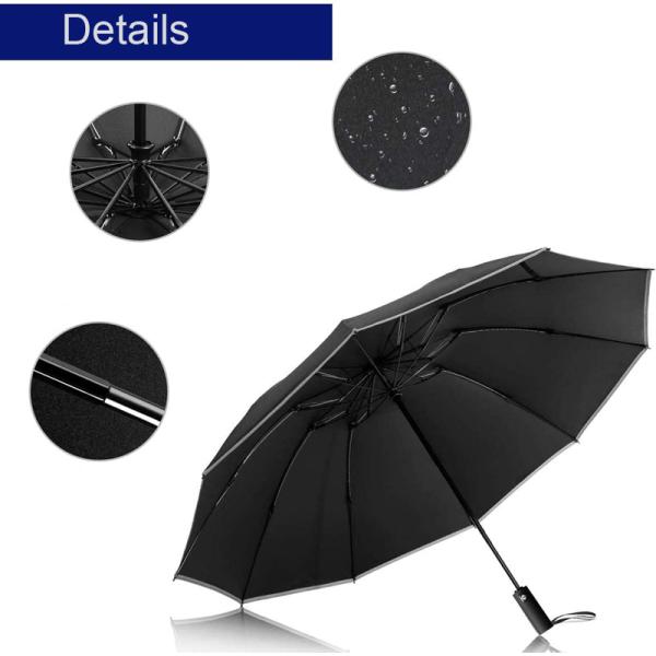 Rubber Coated Handle Portable Windproof UV Folding Reverse Inverted Umbrella with Logo Printing