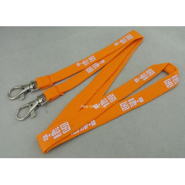 Custom Promotional Polyester Printing Lanyards , Tube Lanyard With Solid Color Printing.