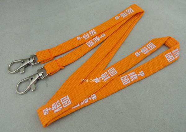 Custom Promotional Polyester Printing Lanyards , Tube Lanyard With Solid Color Printing.