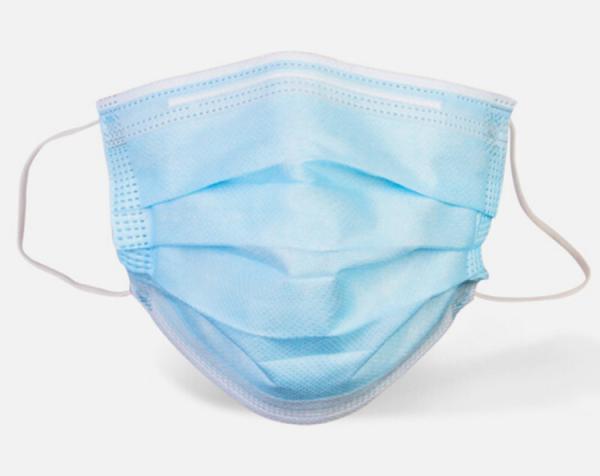 Bulk Earloop CE No Woven 3 Ply Disposable Face Mask Light Blue Comfortable Fit