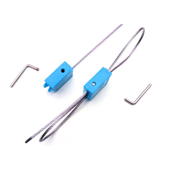 2.0mm Double Lock Security Cable Seal With Markable Area 23.5*17 mm Tamper Proof Cable Lock