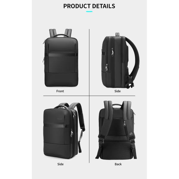 Fashion Office Briefcase Bag For Men Business Travel Laptop Full Open RFID Black
