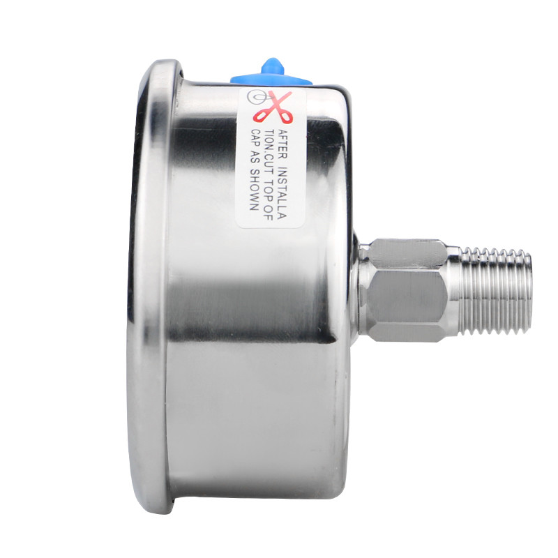 62.2mm High Precision 1.6 Nominal Diameter Bourdon Tube Stainless Steel Pressure Gauge