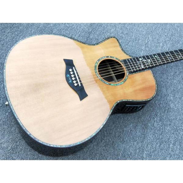 Left handed Cutaway 916 Acoustic guitar,Solid spruce top,Factory Ebony Fretboard Guitar,Abalone inlays OEM Guitar
