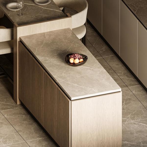 Кухонная мебель на заказ Современная натуральная твердая древесина Модульные кухонные шкафы Вилла использовать роскошные кухонные шкафы